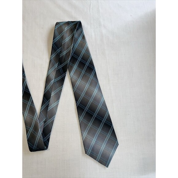 Pierre Cardin Dress Tie Men’s Size 57” Gray Blue Striped Argyle 100% Silk Design - Picture 3 of 12